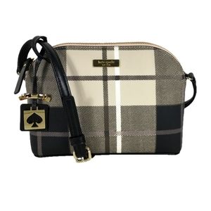 Kate Spade Plaid Crossbody Bag - Black and Cream